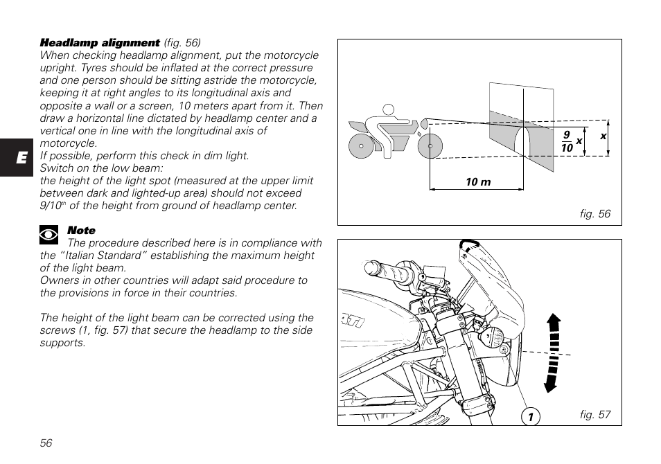 Ducati MONSTER 620 User Manual | Page 56 / 84