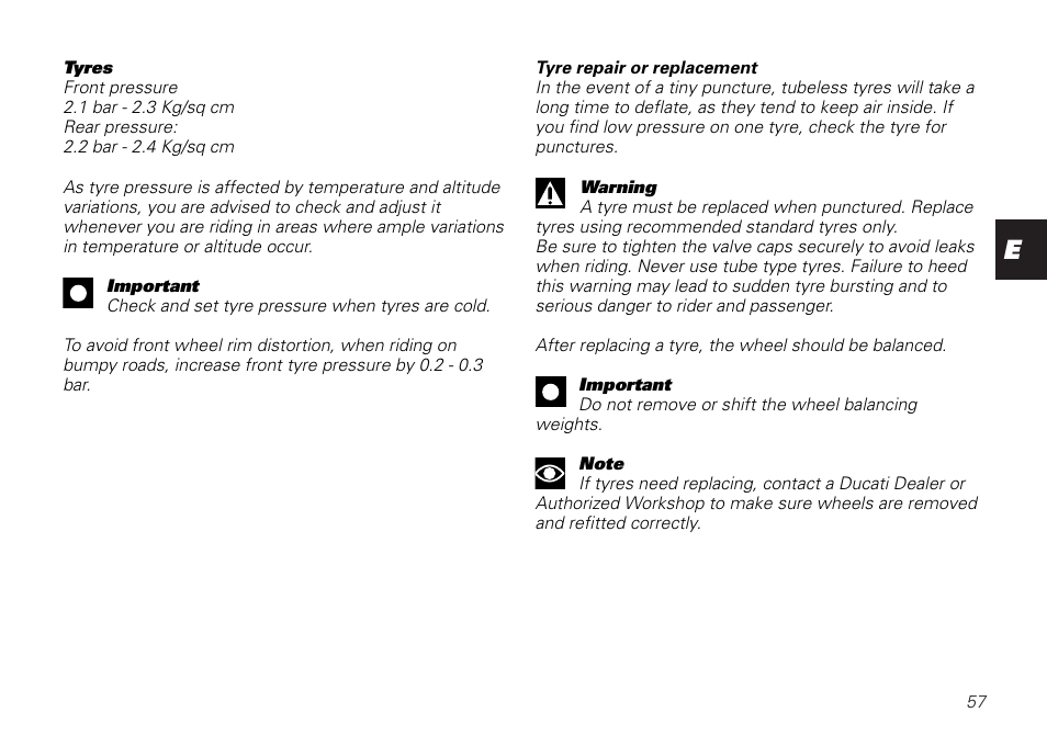 Ducati MONSTER 620 User Manual | Page 57 / 84