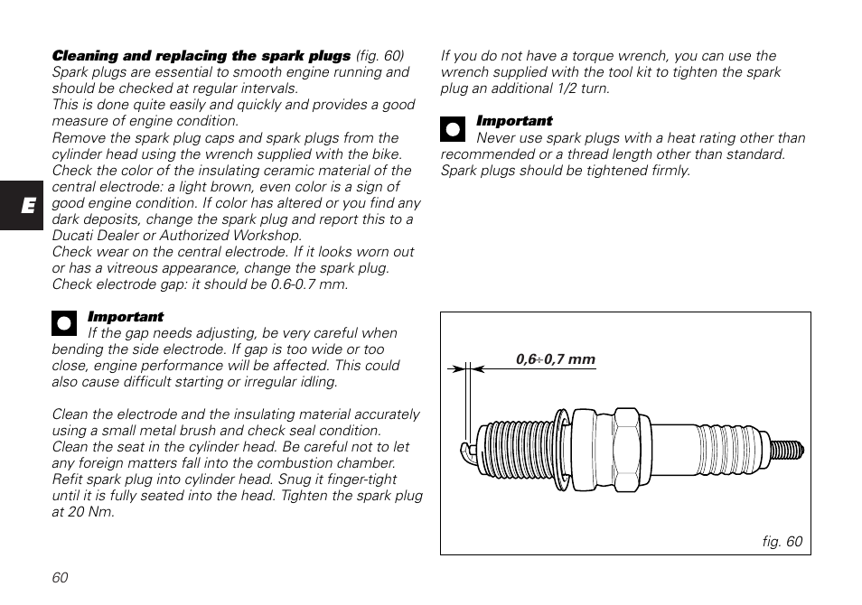 Ducati MONSTER 620 User Manual | Page 60 / 84