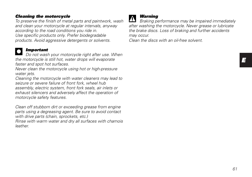 Ducati MONSTER 620 User Manual | Page 61 / 84