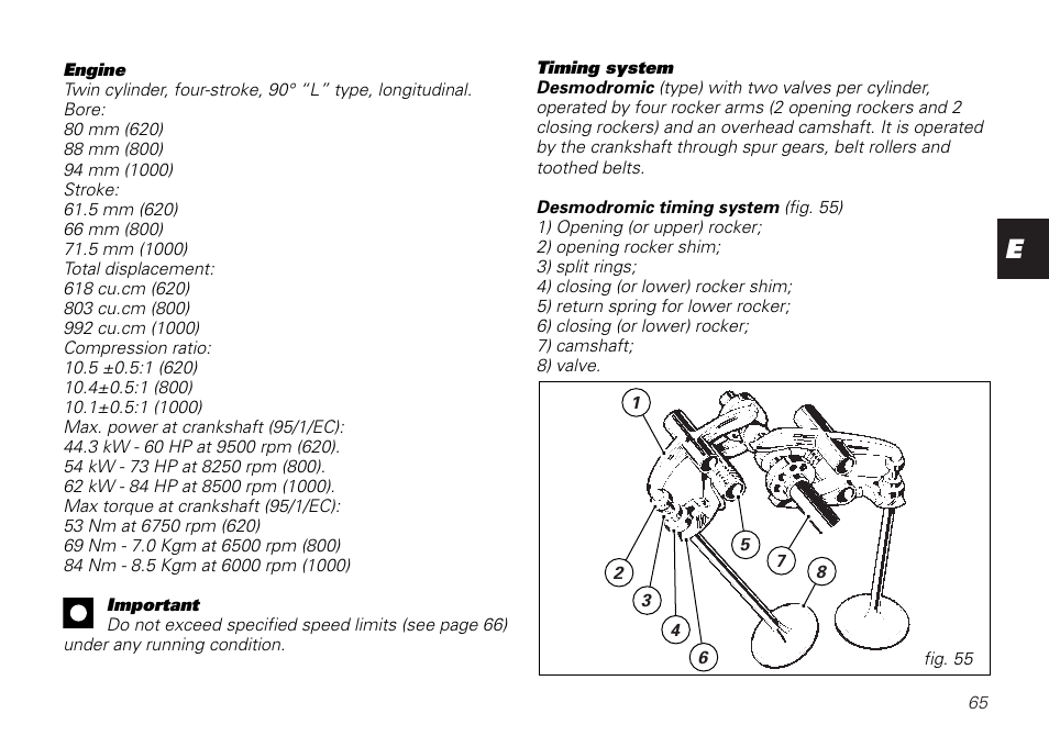 Ducati MONSTER 620 User Manual | Page 65 / 84