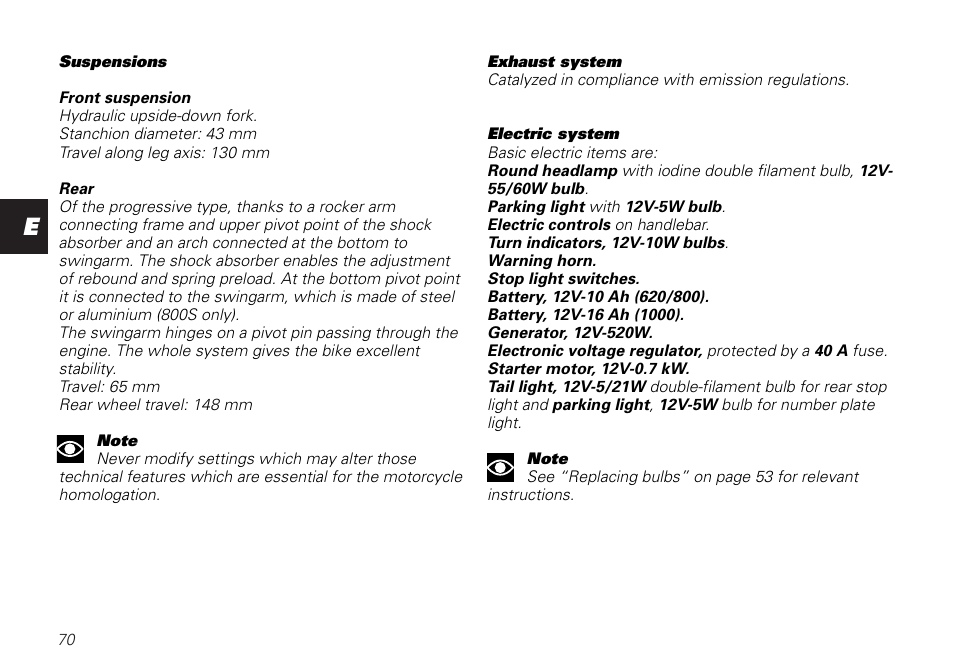 Ducati MONSTER 620 User Manual | Page 70 / 84