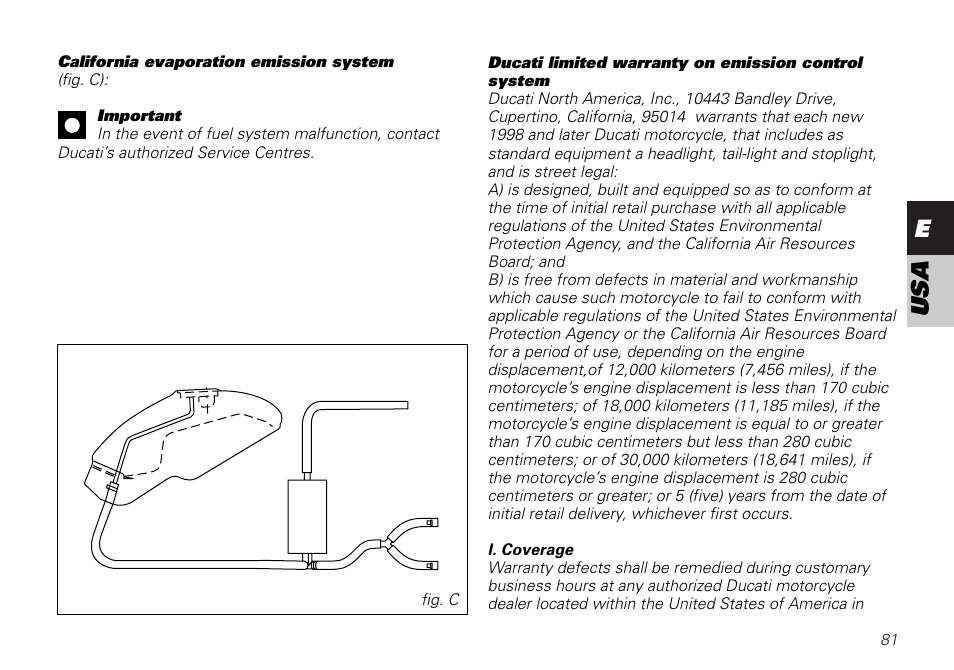 Eusa | Ducati MONSTER 620 User Manual | Page 81 / 84