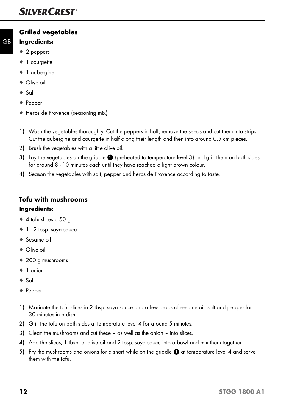 Silvercrest STGG 1800 A1 User Manual | Page 15 / 100