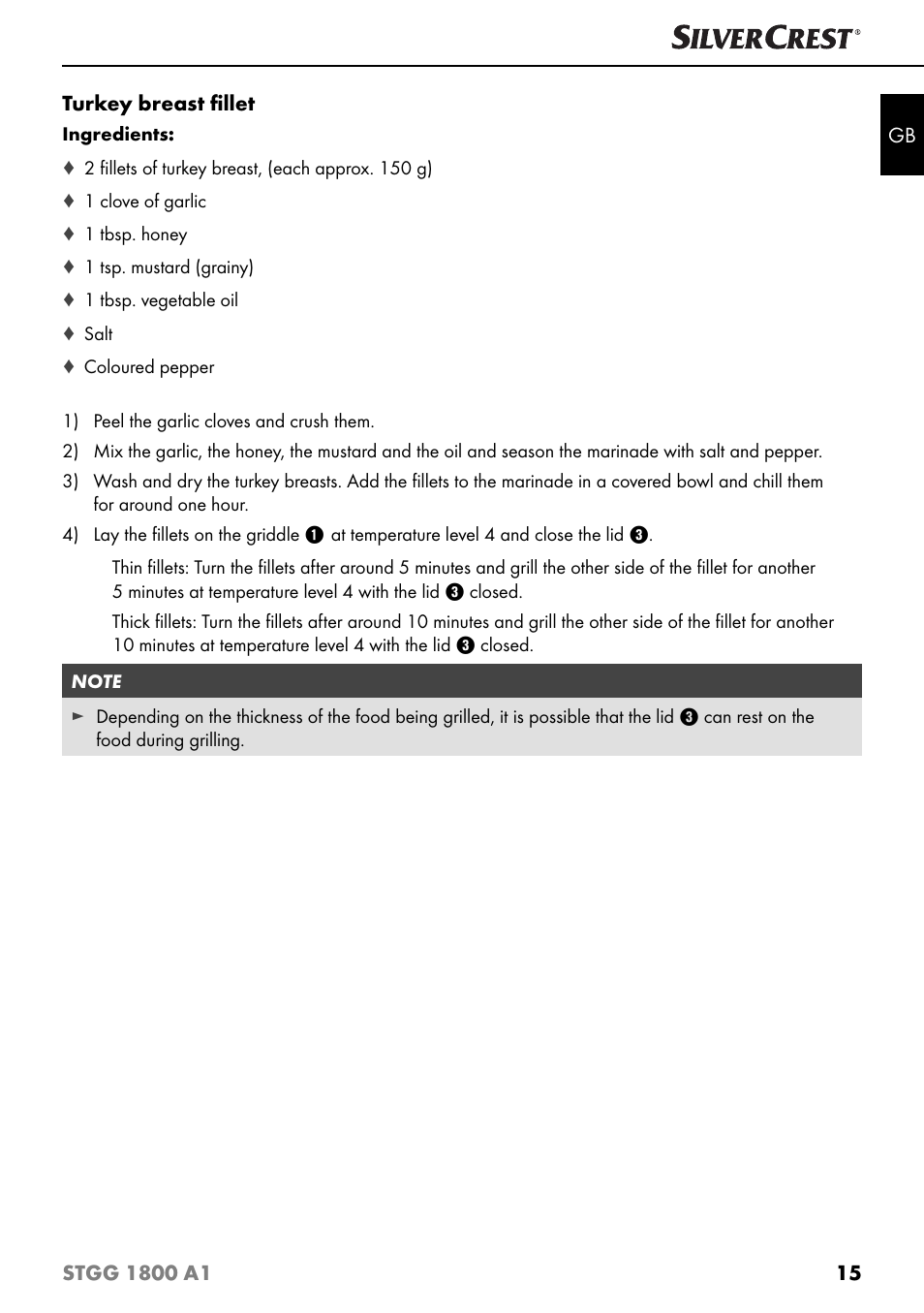 Silvercrest STGG 1800 A1 User Manual | Page 18 / 100