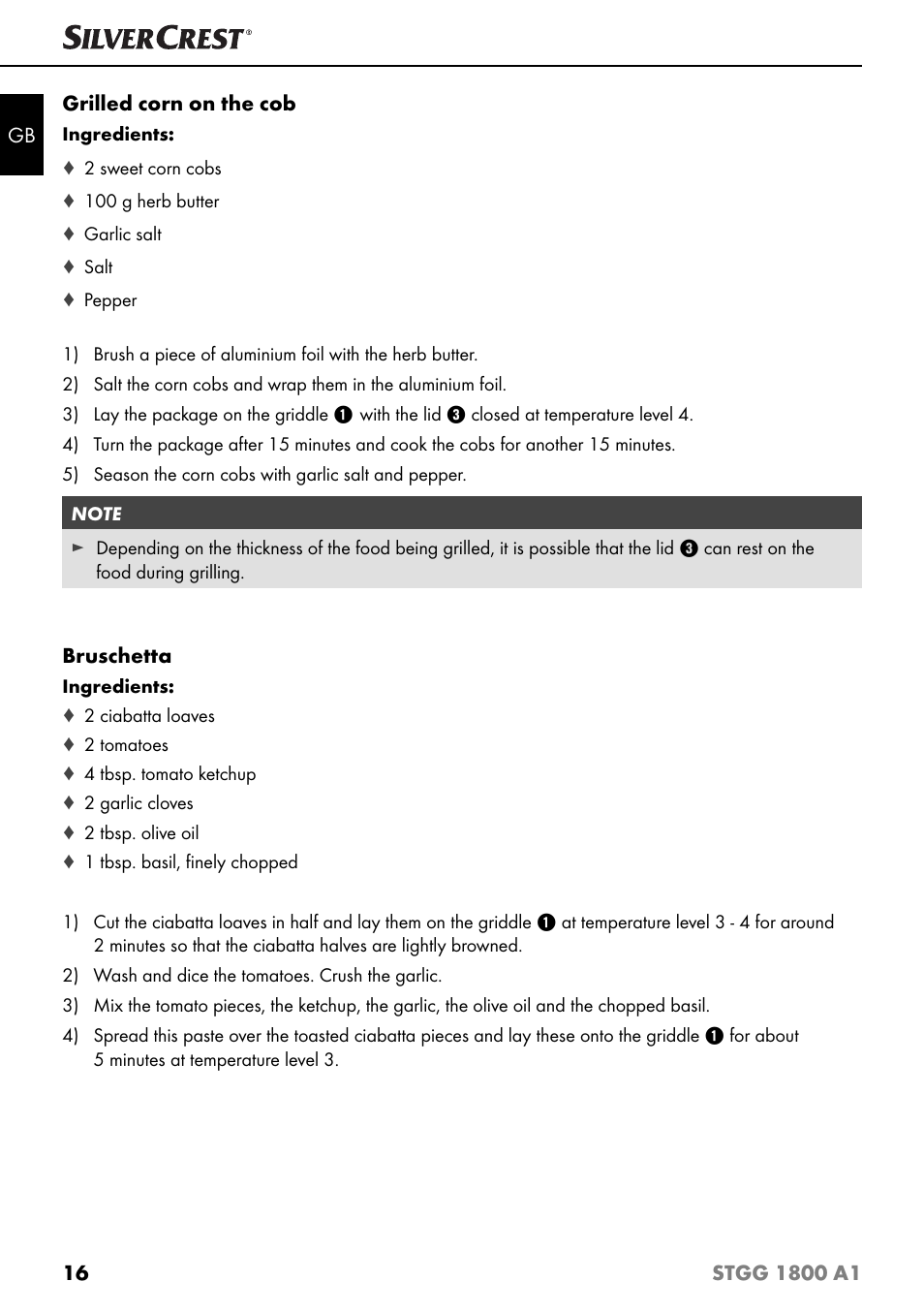Silvercrest STGG 1800 A1 User Manual | Page 19 / 100