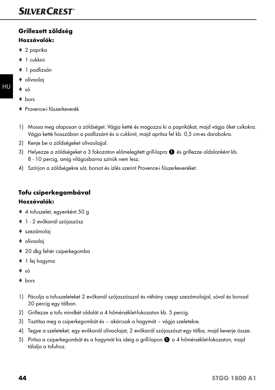 Silvercrest STGG 1800 A1 User Manual | Page 47 / 100