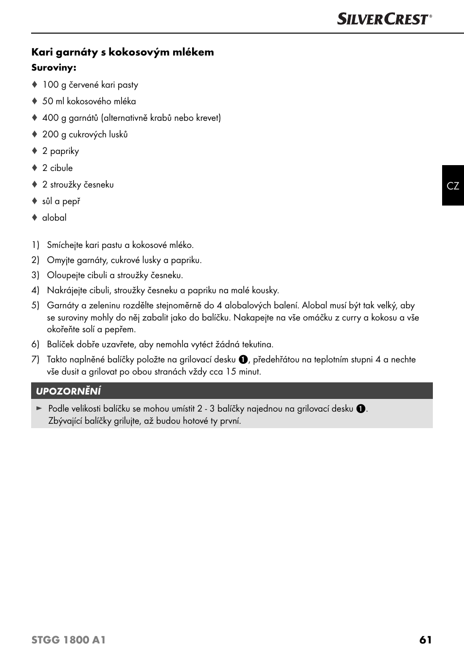 Silvercrest STGG 1800 A1 User Manual | Page 64 / 100