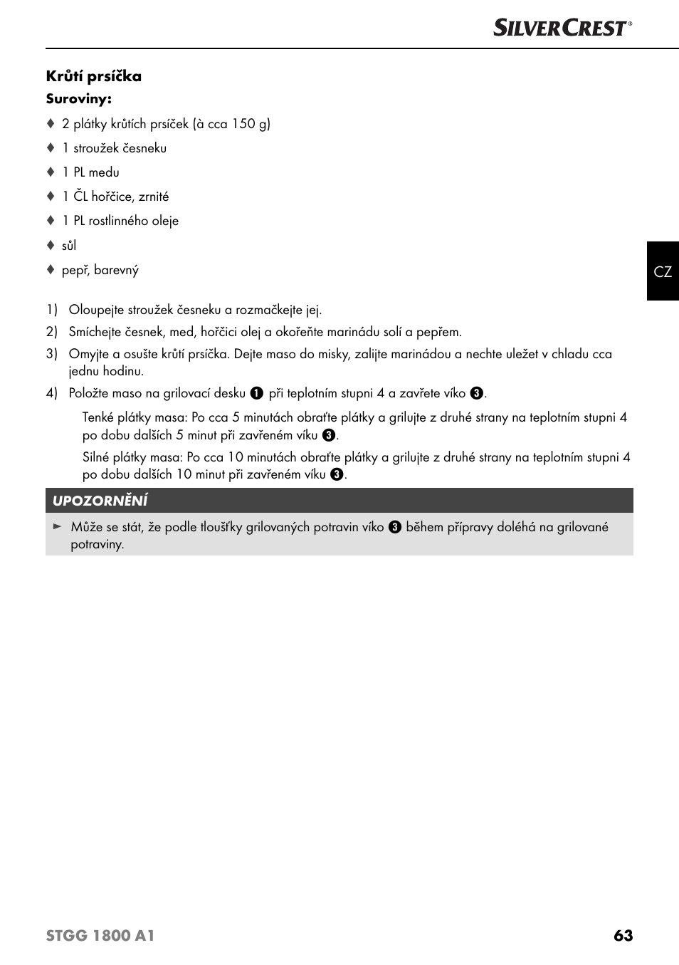 Silvercrest STGG 1800 A1 User Manual | Page 66 / 100