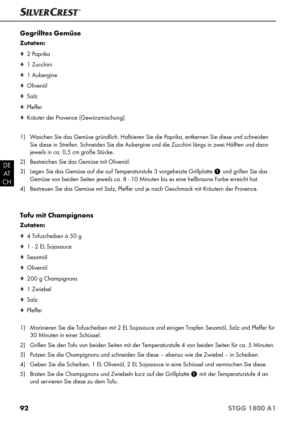 Silvercrest STGG 1800 A1 User Manual | Page 95 / 100