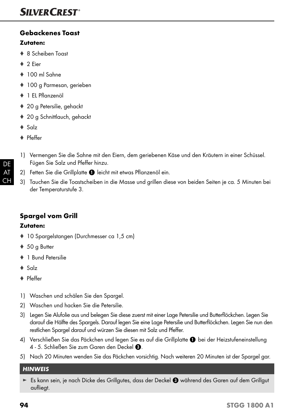 Silvercrest STGG 1800 A1 User Manual | Page 97 / 100