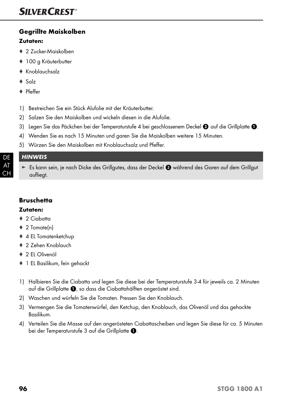 Silvercrest STGG 1800 A1 User Manual | Page 99 / 100