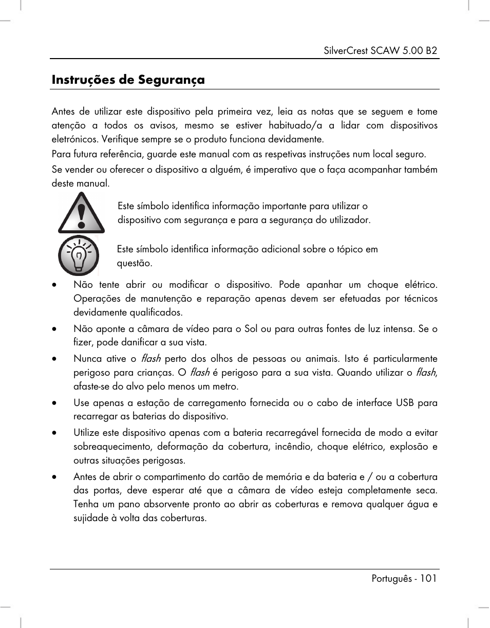 Instruções de segurança | Silvercrest SCAW 5.00 B2 User Manual | Page 103 / 364