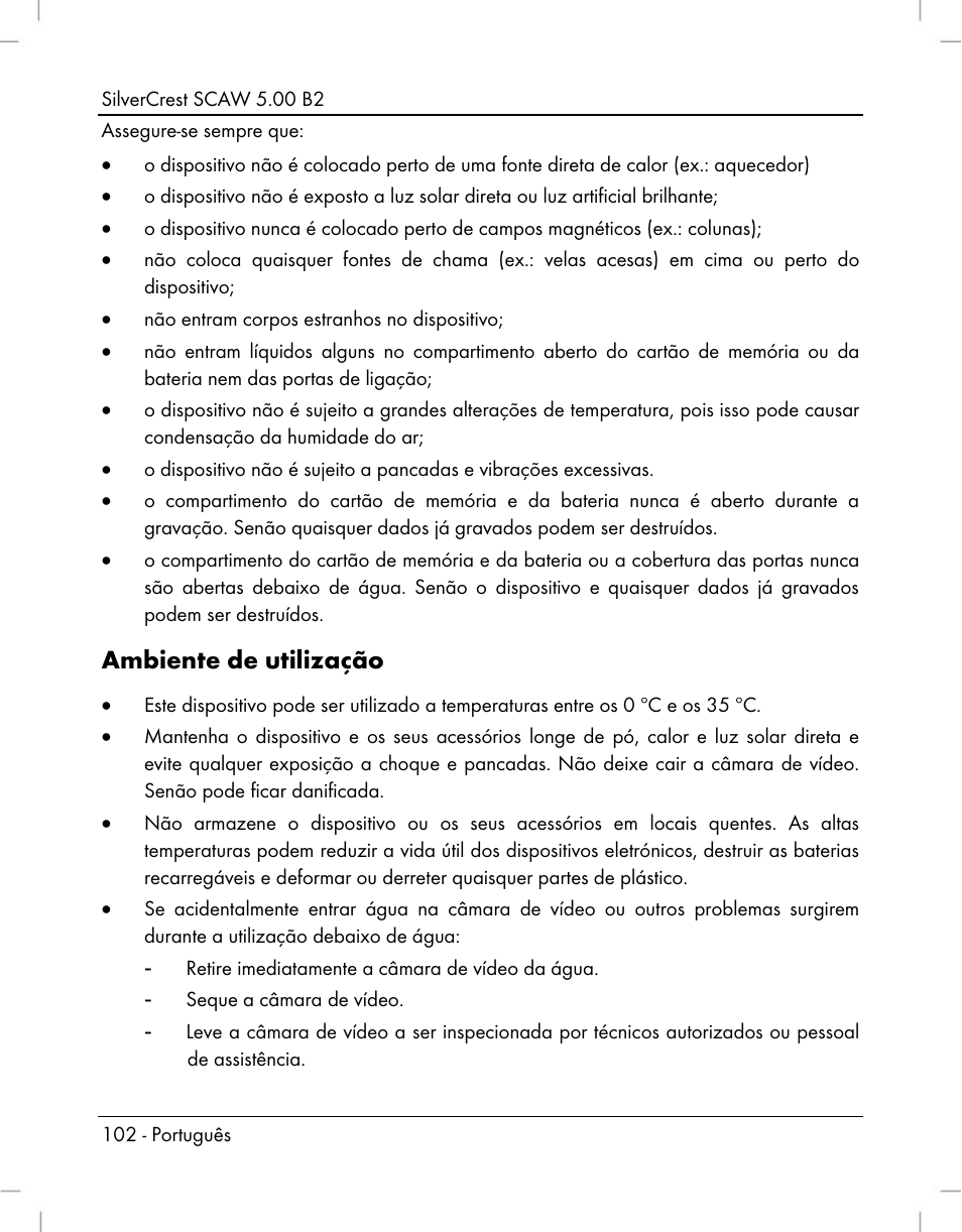 Ambiente de utilização | Silvercrest SCAW 5.00 B2 User Manual | Page 104 / 364