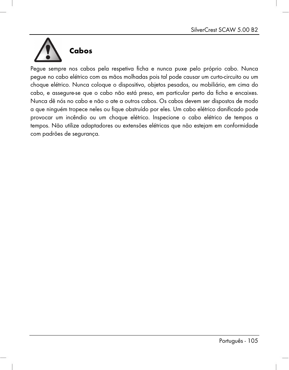 Cabos | Silvercrest SCAW 5.00 B2 User Manual | Page 107 / 364