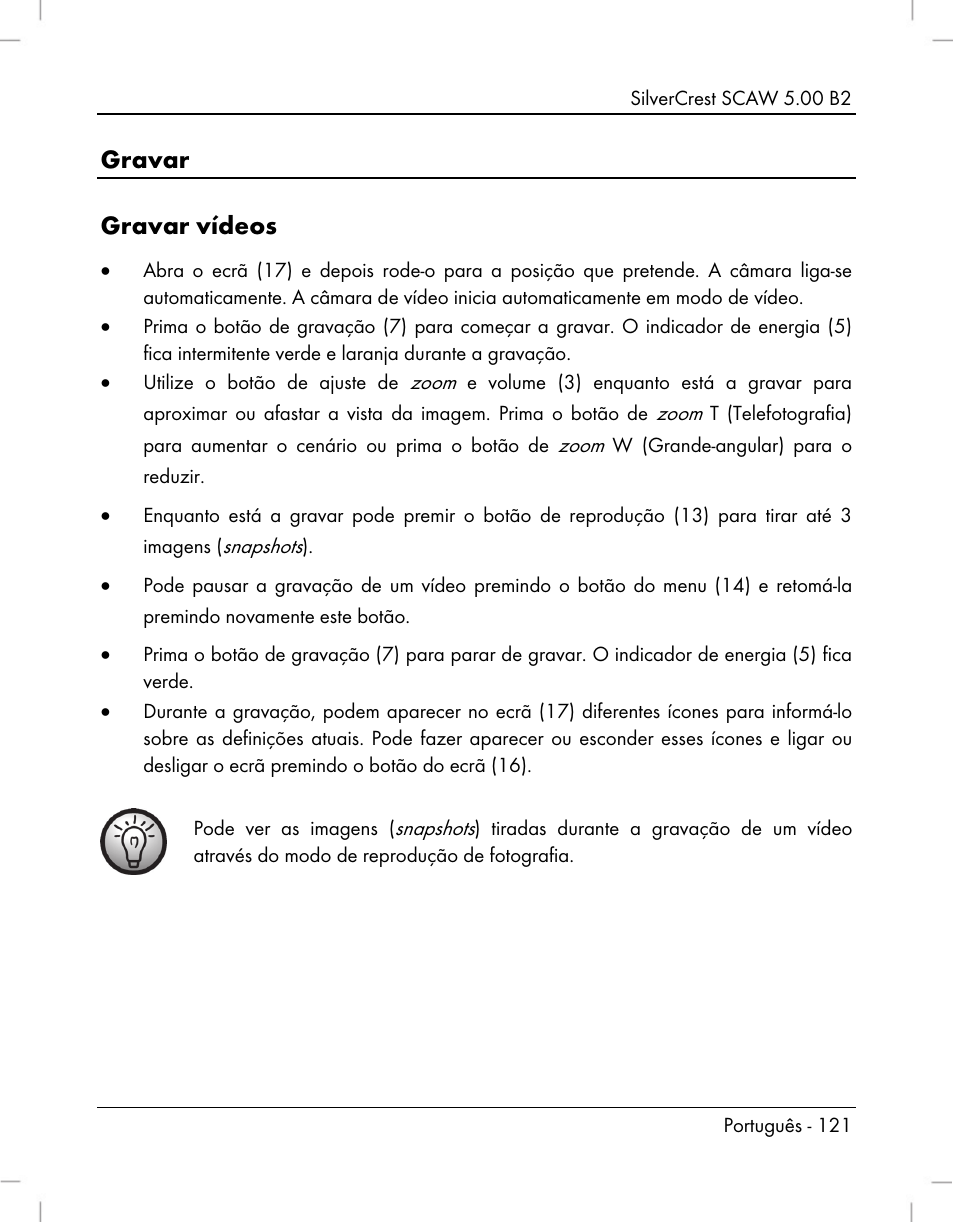 Gravar gravar vídeos | Silvercrest SCAW 5.00 B2 User Manual | Page 123 / 364