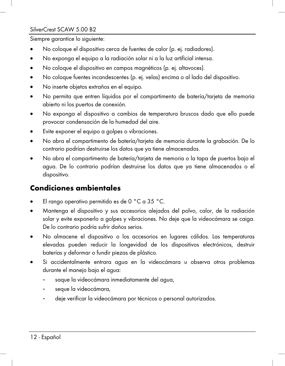 Condiciones ambientales | Silvercrest SCAW 5.00 B2 User Manual | Page 14 / 364