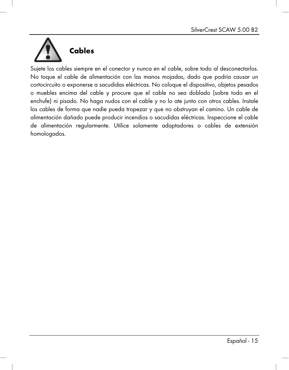 Cables | Silvercrest SCAW 5.00 B2 User Manual | Page 17 / 364