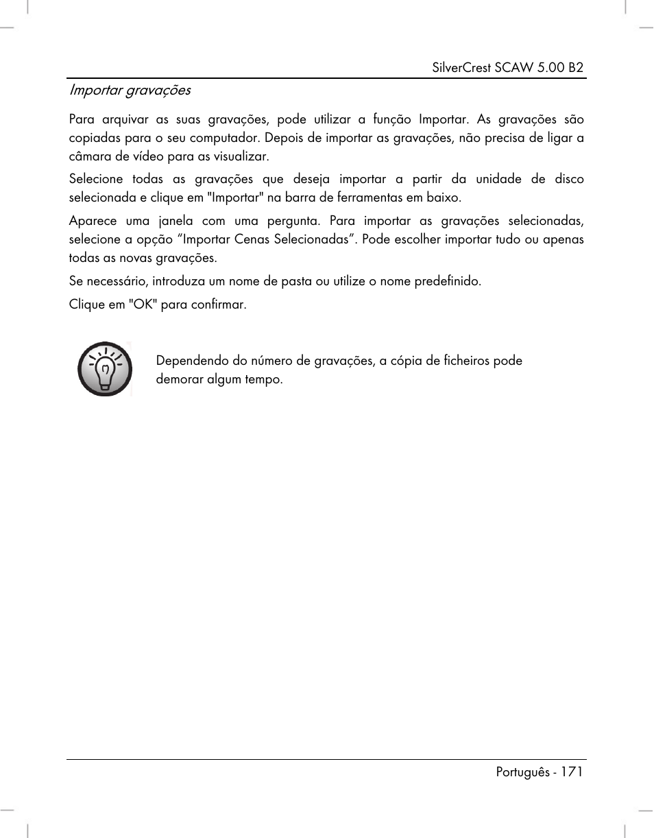 Importar gravações | Silvercrest SCAW 5.00 B2 User Manual | Page 173 / 364