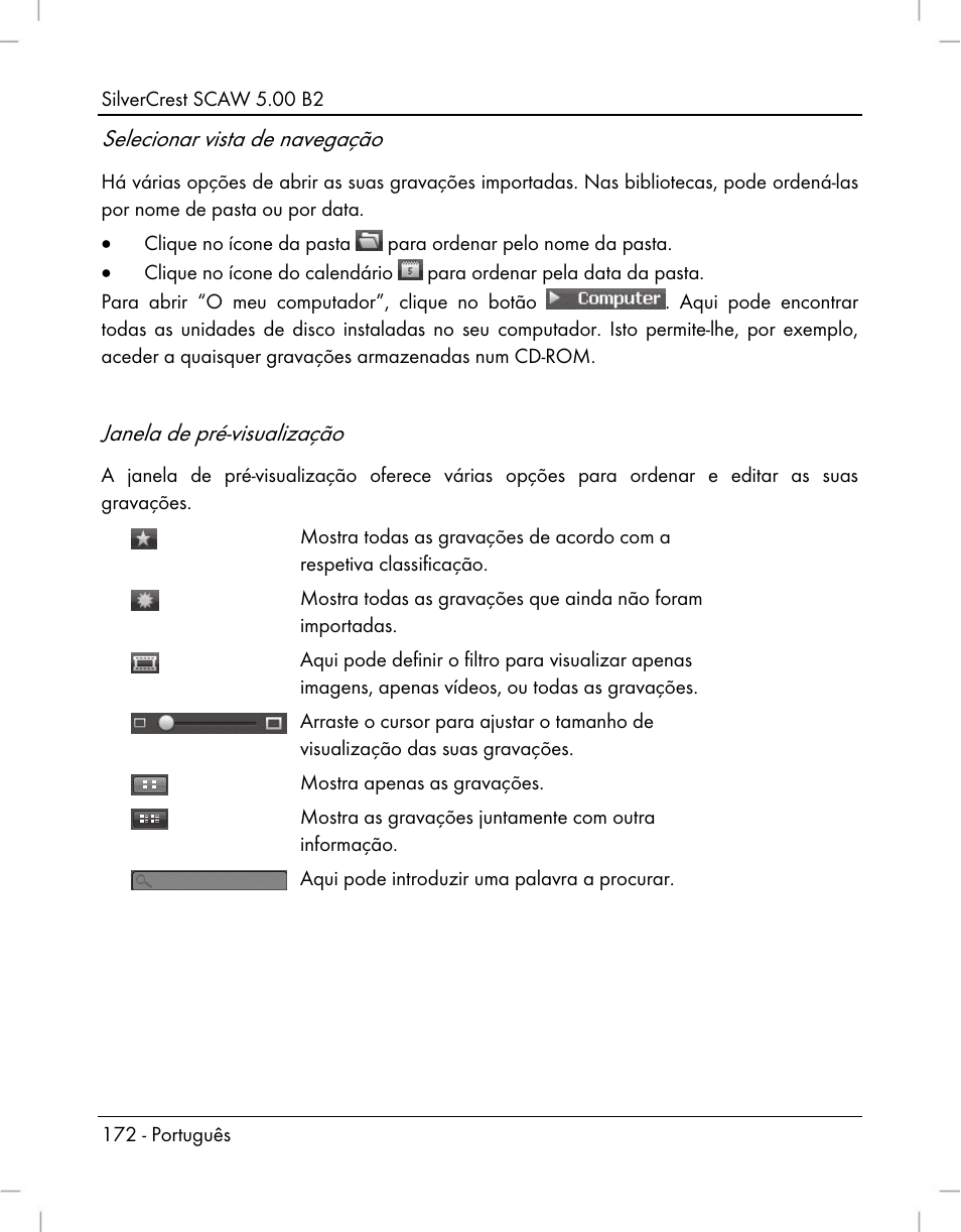 Selecionar vista de navegação, Janela de pré-visualização | Silvercrest SCAW 5.00 B2 User Manual | Page 174 / 364