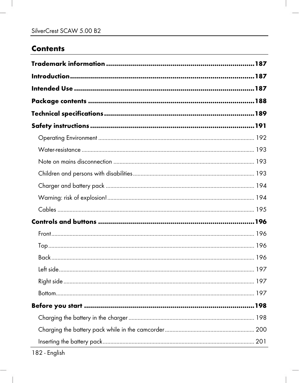 Silvercrest SCAW 5.00 B2 User Manual | Page 184 / 364