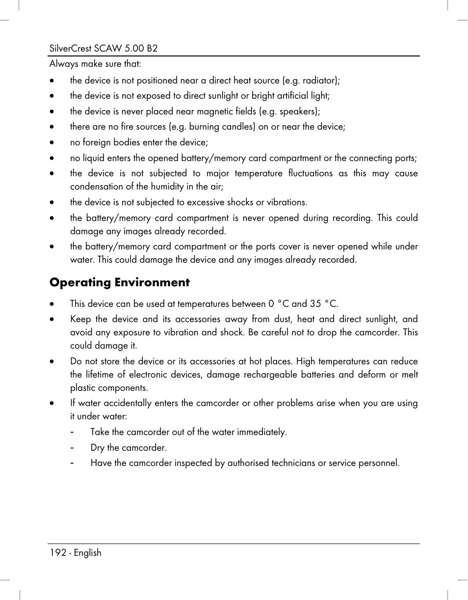 Operating environment | Silvercrest SCAW 5.00 B2 User Manual | Page 194 / 364