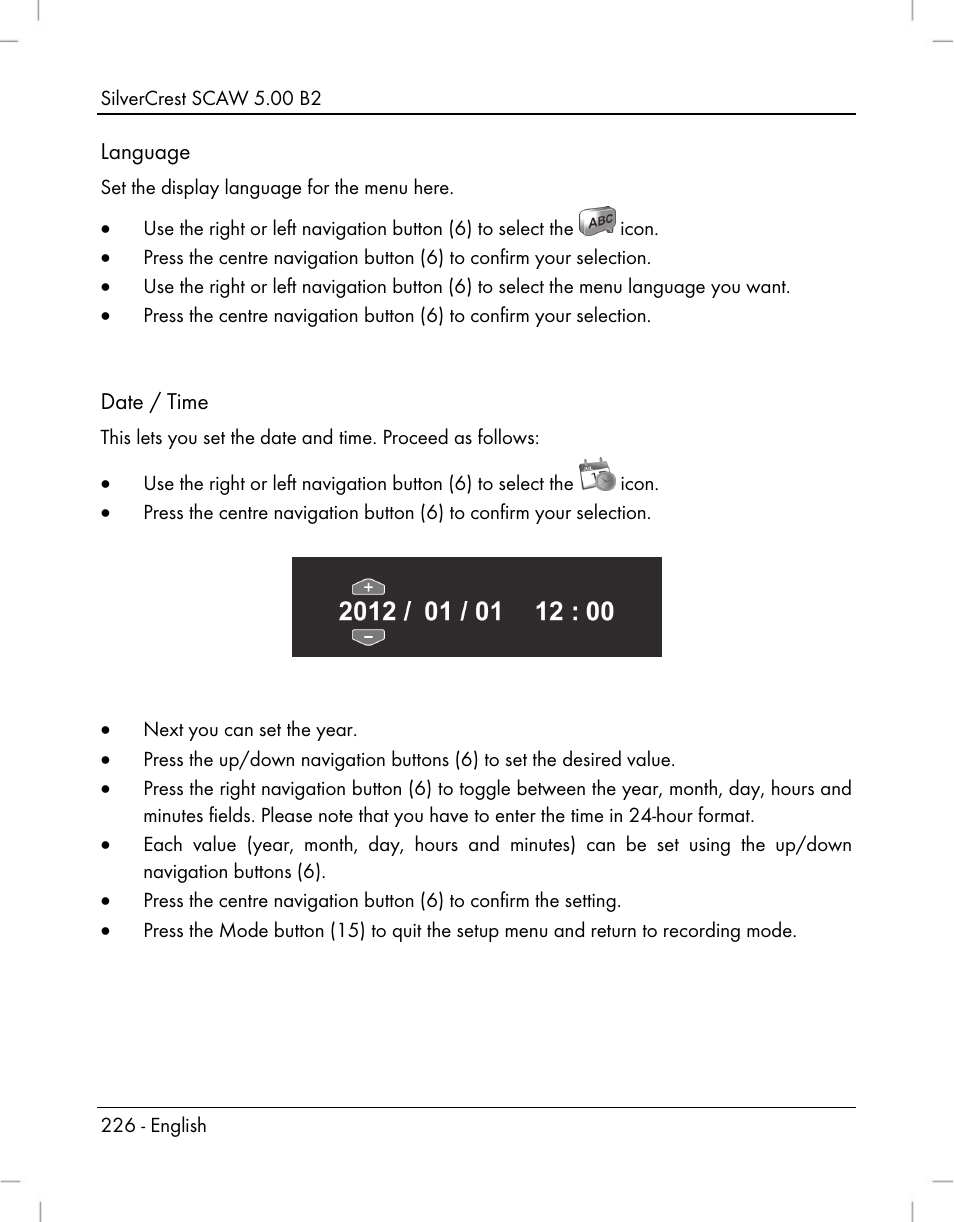 Silvercrest SCAW 5.00 B2 User Manual | Page 228 / 364