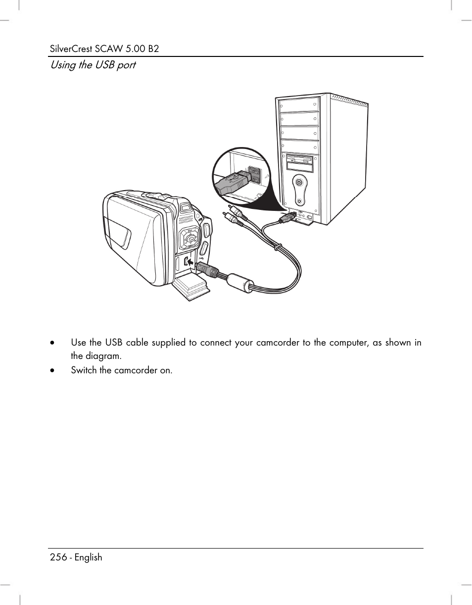 Using the usb port | Silvercrest SCAW 5.00 B2 User Manual | Page 258 / 364