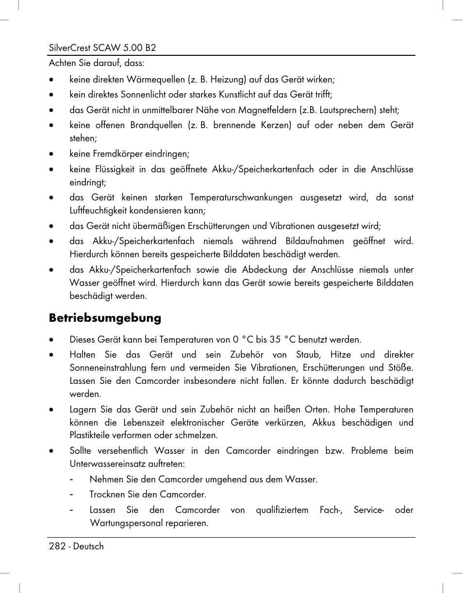 Betriebsumgebung | Silvercrest SCAW 5.00 B2 User Manual | Page 284 / 364