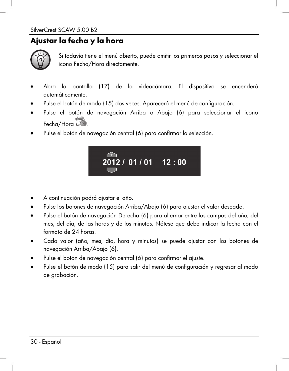 Ajustar la fecha y la hora | Silvercrest SCAW 5.00 B2 User Manual | Page 32 / 364