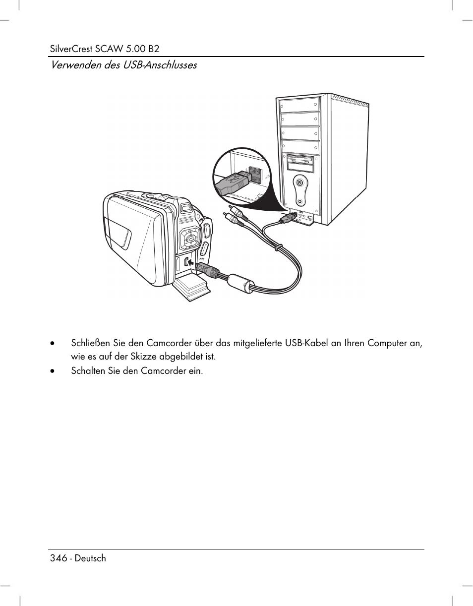 Verwenden des usb-anschlusses | Silvercrest SCAW 5.00 B2 User Manual | Page 348 / 364