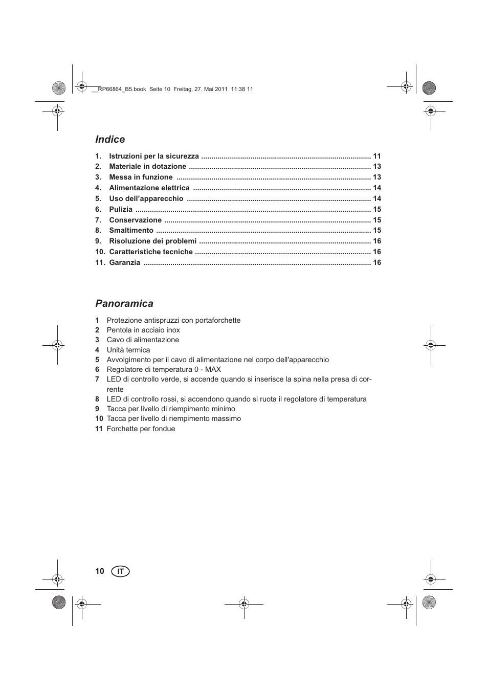 Indice, Panoramica | Silvercrest SFE 1500 A1 User Manual | Page 12 / 46