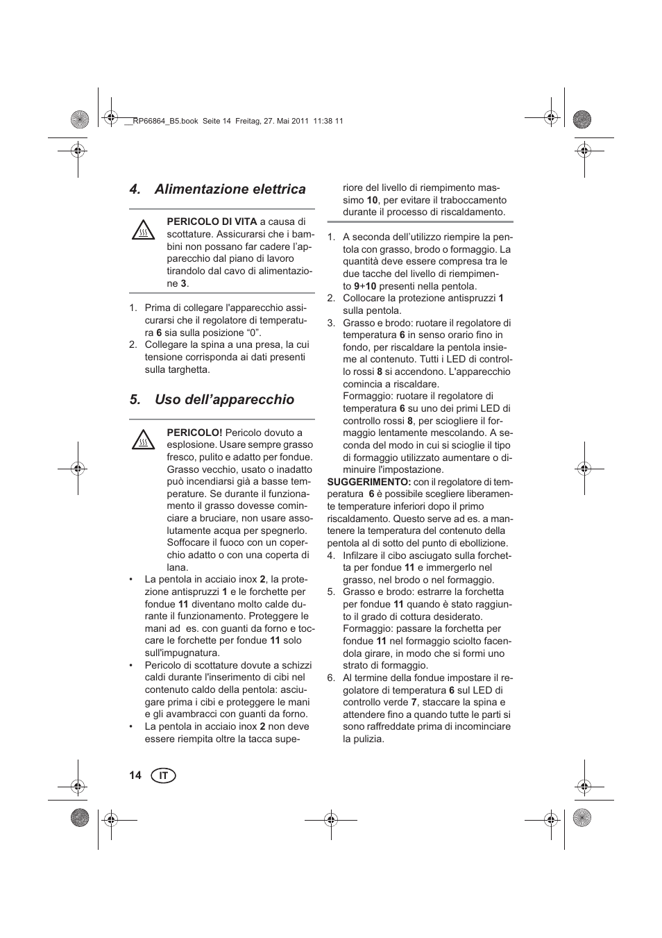 Alimentazione elettrica, Uso dell’apparecchio | Silvercrest SFE 1500 A1 User Manual | Page 16 / 46