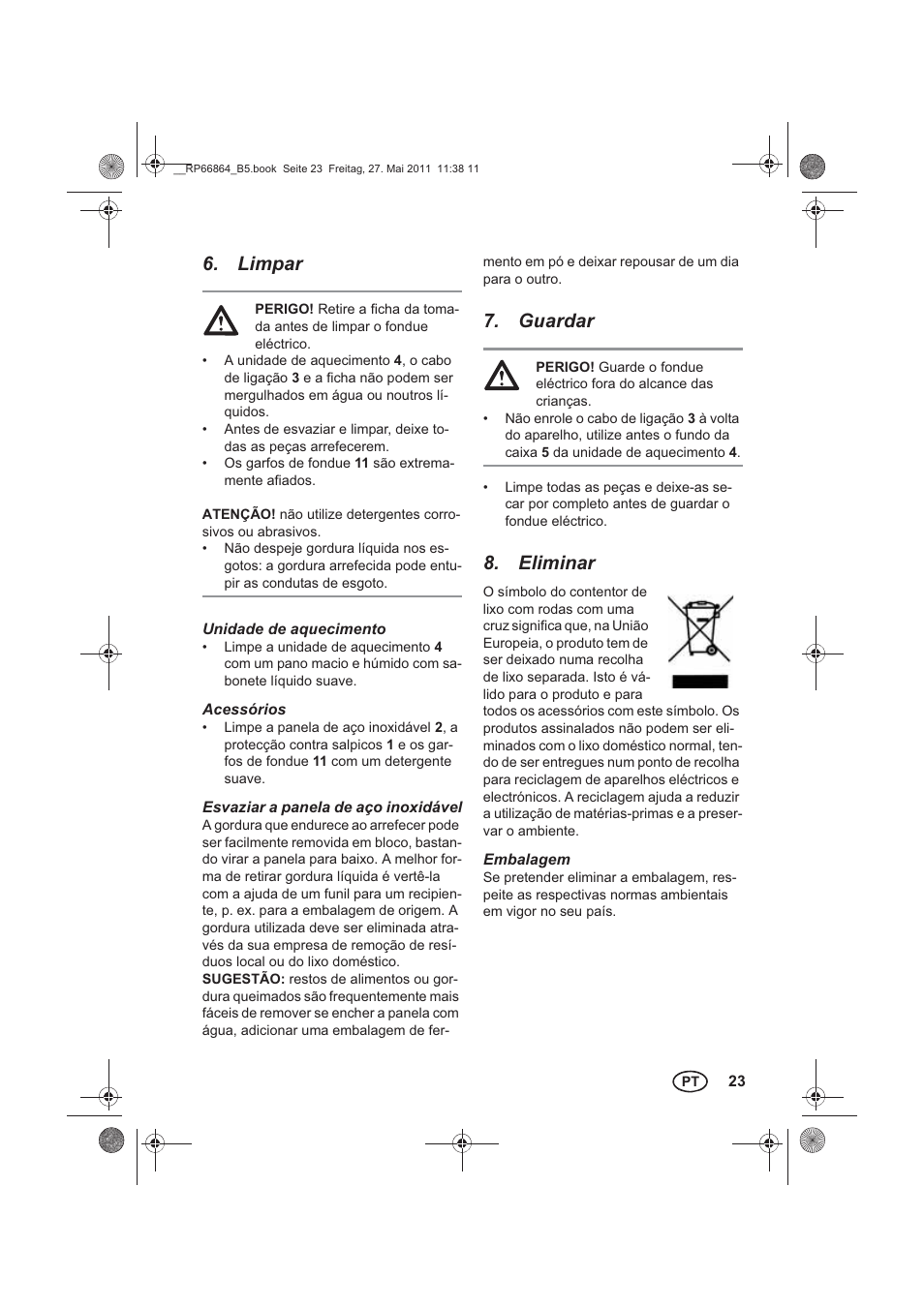 Limpar, Guardar, Eliminar | Silvercrest SFE 1500 A1 User Manual | Page 25 / 46