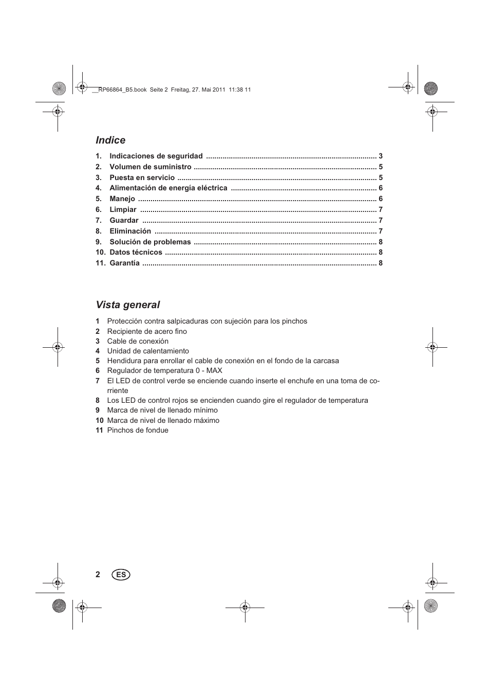 Indice, Vista general | Silvercrest SFE 1500 A1 User Manual | Page 4 / 46