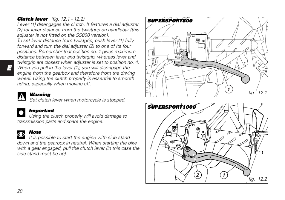 Ducati SUPERSPORT 800 User Manual | Page 20 / 86