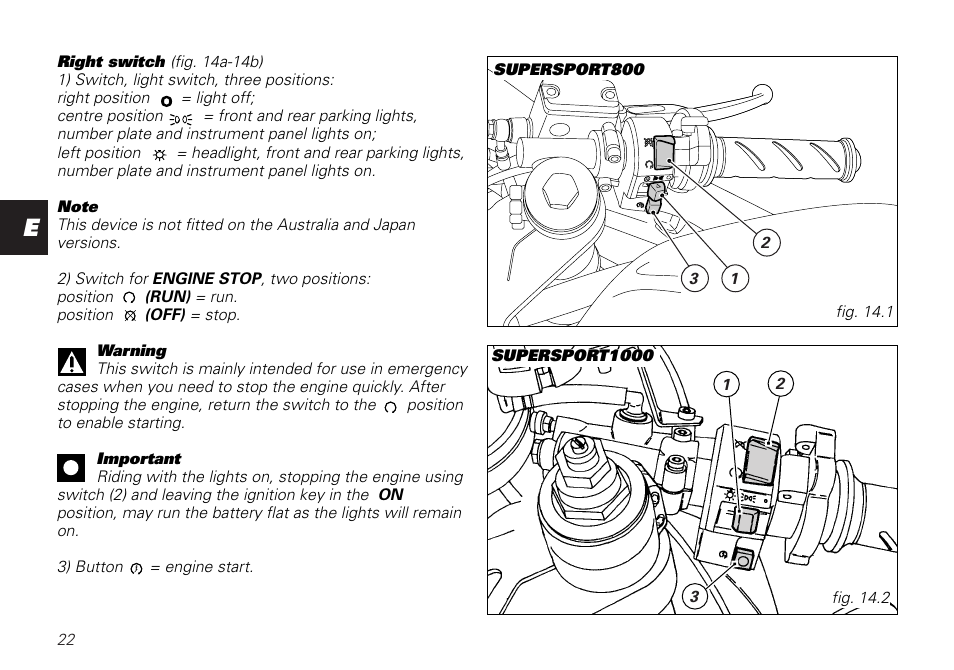 Ducati SUPERSPORT 800 User Manual | Page 22 / 86