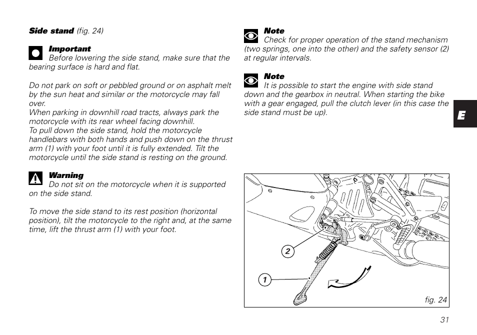 Ducati SUPERSPORT 800 User Manual | Page 31 / 86