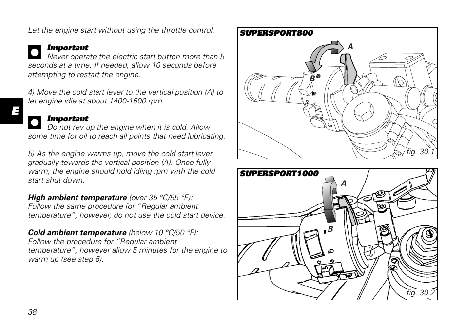 Ducati SUPERSPORT 800 User Manual | Page 38 / 86