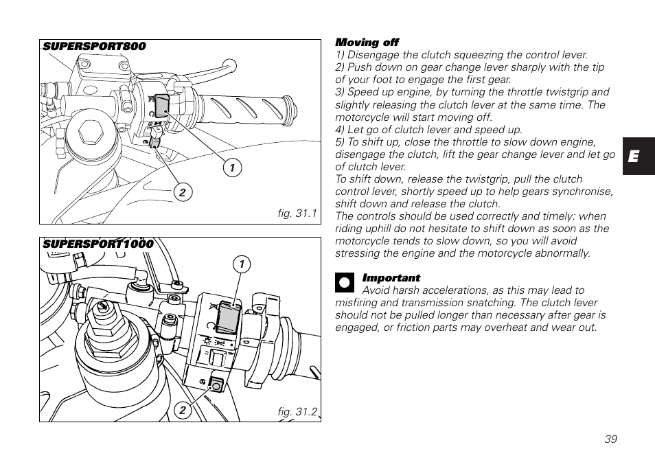 Ducati SUPERSPORT 800 User Manual | Page 39 / 86