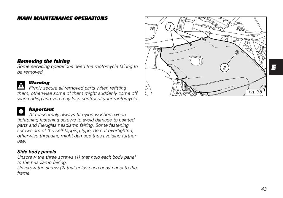 Ducati SUPERSPORT 800 User Manual | Page 43 / 86