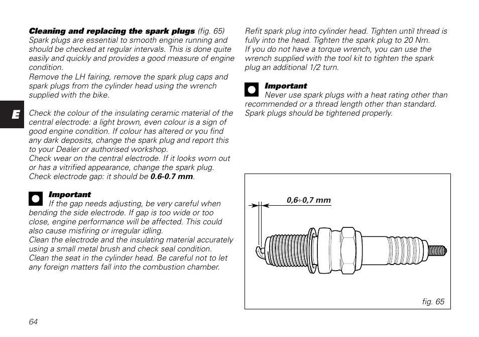 Ducati SUPERSPORT 800 User Manual | Page 64 / 86