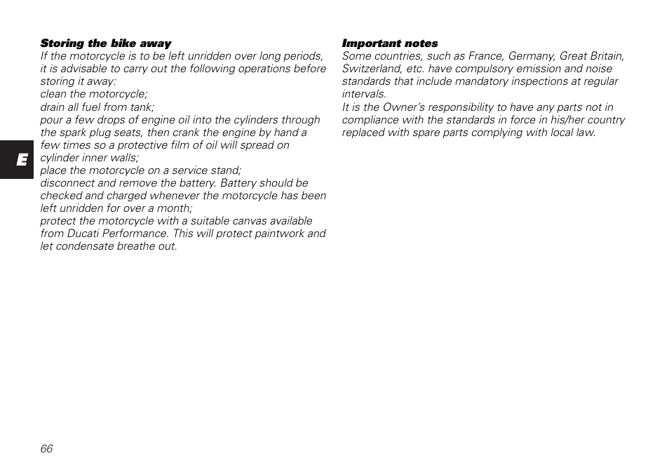 Ducati SUPERSPORT 800 User Manual | Page 66 / 86