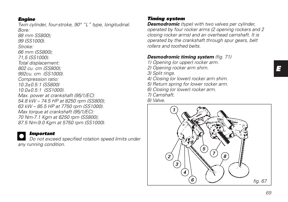 Ducati SUPERSPORT 800 User Manual | Page 69 / 86