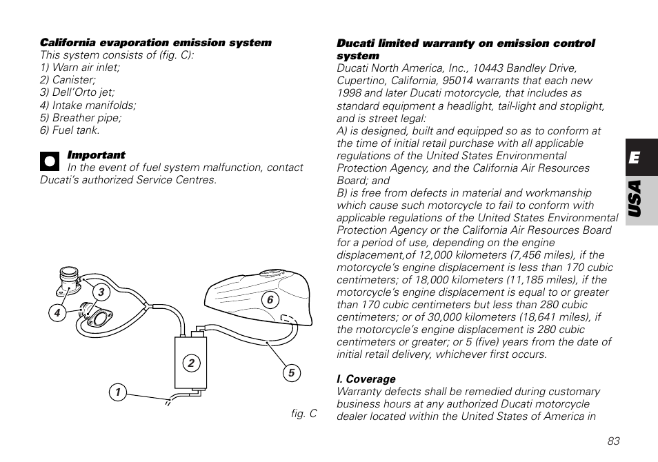 Eusa | Ducati SUPERSPORT 800 User Manual | Page 83 / 86