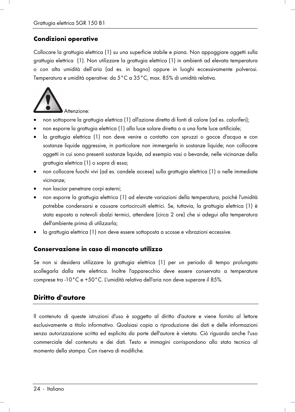 Diritto d'autore | Silvercrest SGR 150 B1 User Manual | Page 26 / 88
