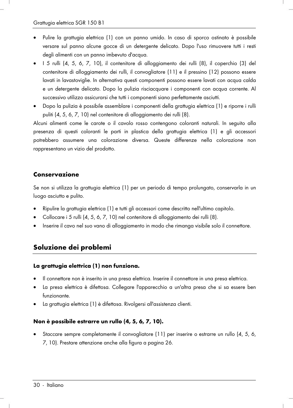 Soluzione dei problemi | Silvercrest SGR 150 B1 User Manual | Page 32 / 88