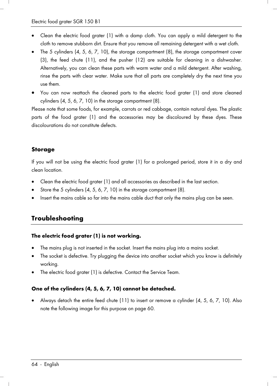 Troubleshooting | Silvercrest SGR 150 B1 User Manual | Page 66 / 88