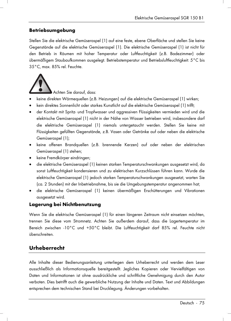 Urheberrecht | Silvercrest SGR 150 B1 User Manual | Page 77 / 88