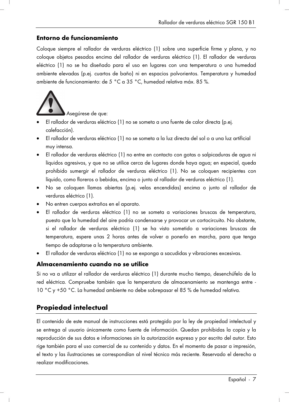 Propiedad intelectual | Silvercrest SGR 150 B1 User Manual | Page 9 / 88